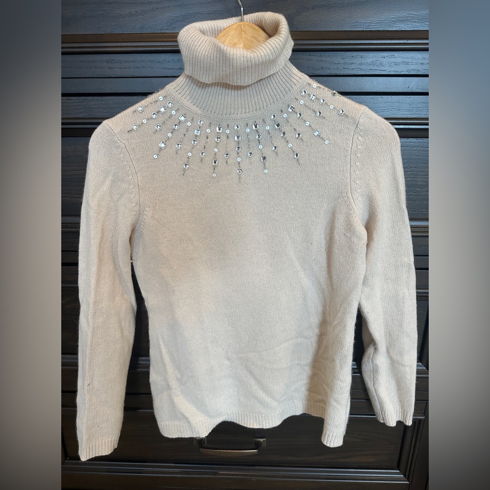 LOFT Turtleneck Rhinestone Winter Sweater